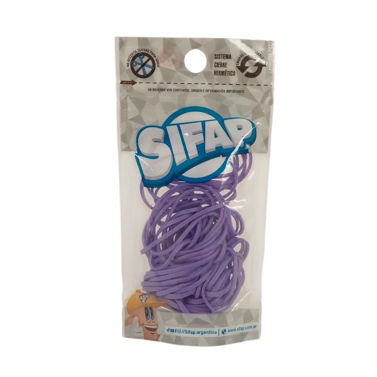 Bandas Elasticas de Caucho Sifap Violeta x 16grs Art.88164